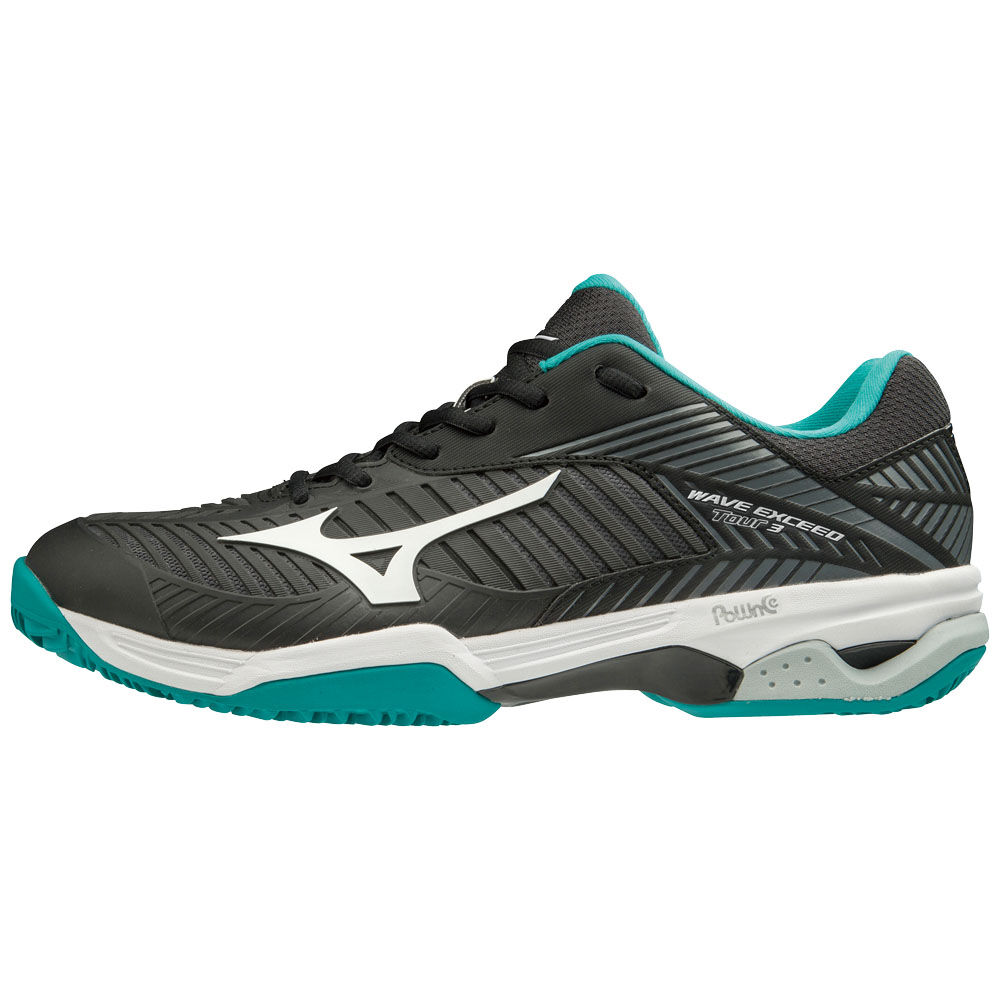 Tenis Netshoes Mizuno WAVE EXCEED TOUR 3CC - Homem - Pretas/Branco/Azuis - ZSANY7942